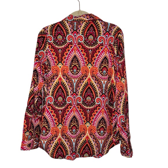 Vintage Buckhead Betties Blouse Size Medium Pullover Retro Print Hippie - Picture 3 of 10